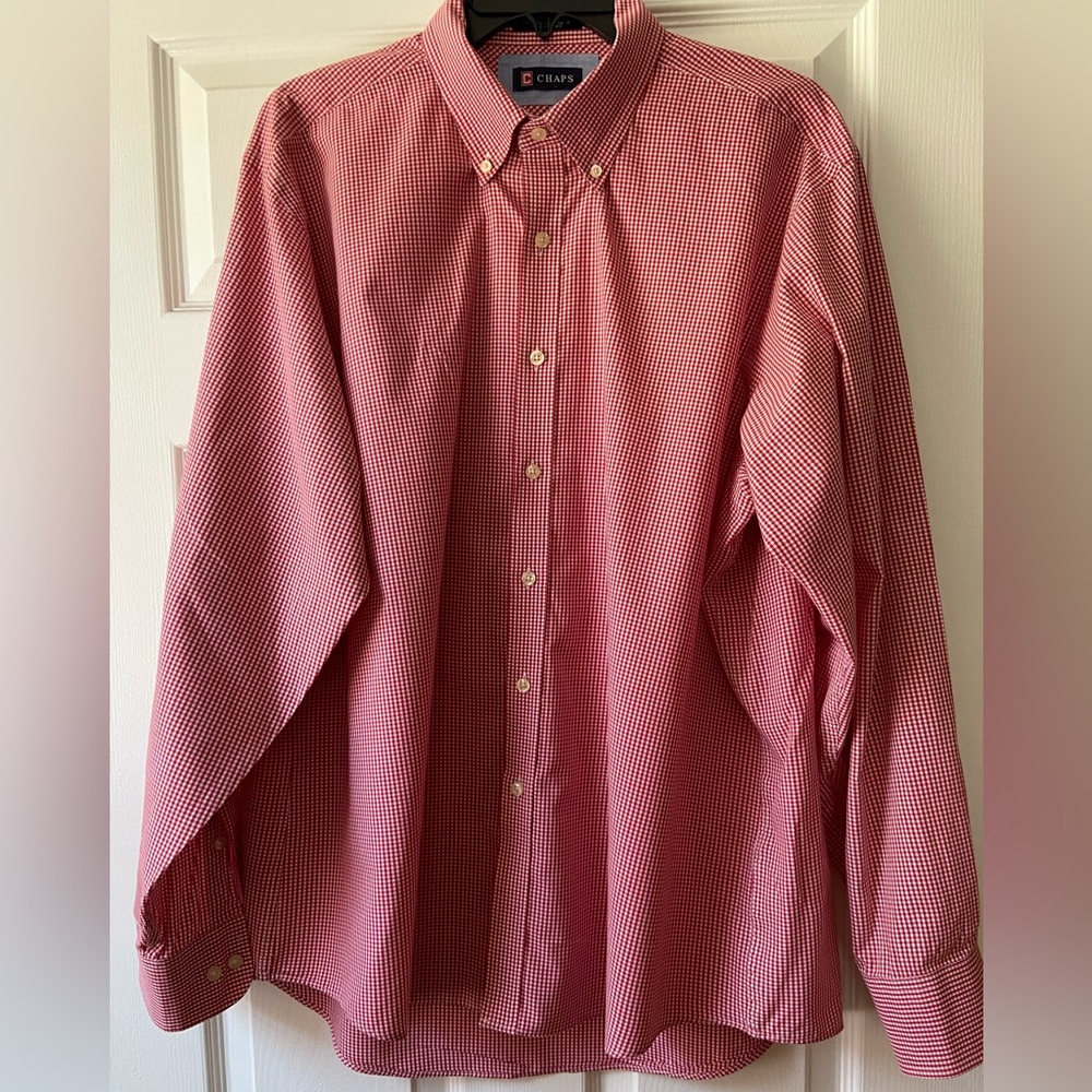 Men’s Red and White Check Shirt